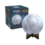 Св-к Gauss LED настольный 3D Луна 1W RGB 5V Li-ion 450mA D10 см белый с пультом, NN002