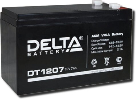 Аккумулятор 1207 Delta DT, 12В 7А/ч, вес - 2,3 кг