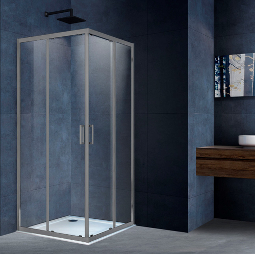 Душевой уголок Alpha VSS-3AL900CLGM, 900*900, вороненая сталь, стекло прозрачное