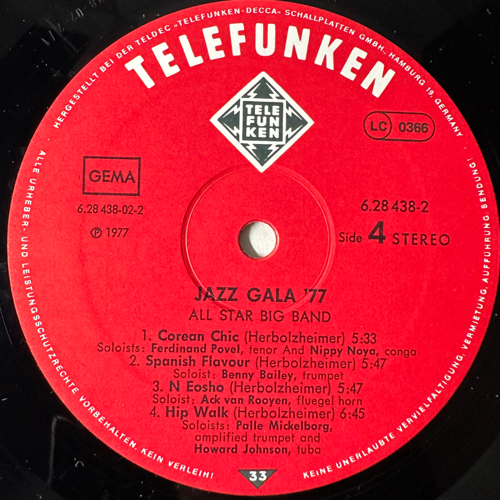Jazz Gala 77 All Star Big Band 2LP (Германия 1977г.)