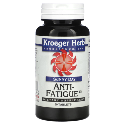 Kroeger Herb Co, Sunny Day, Anti-Fatigue, средство от усталости, 80 таблеток