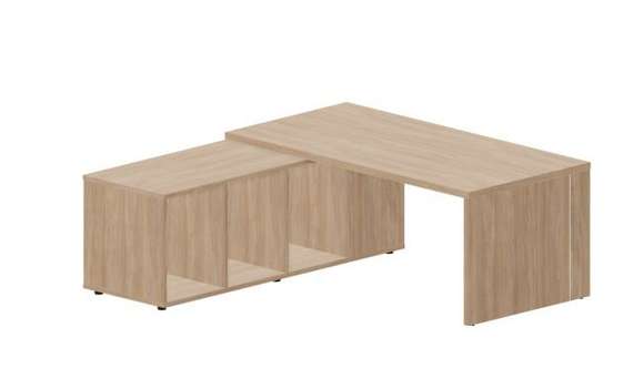 Стол на опорной сервисной тумбе (левый) 180(+0/15/30)х180х73.5см