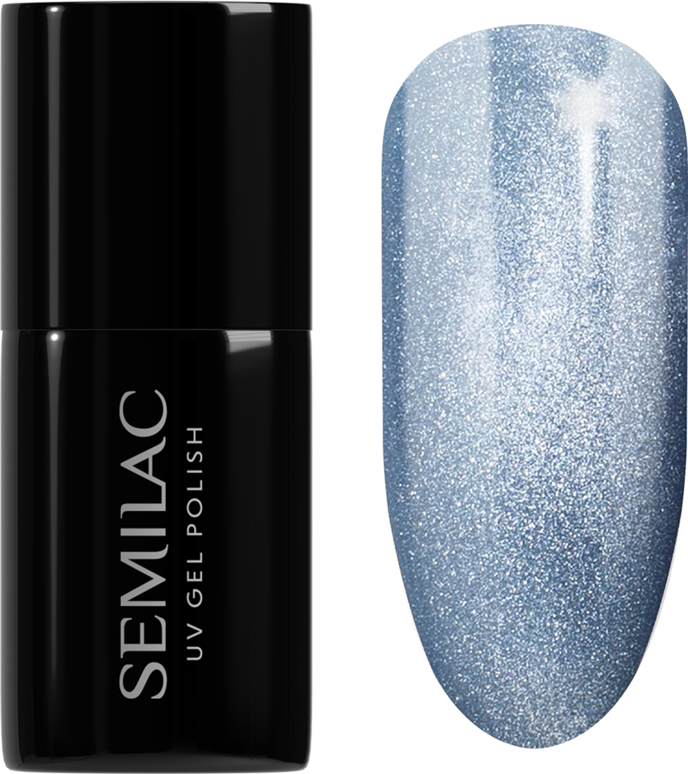 Semilac UV Hybrid Gloss GALA - Гибридный лак для ногтей с использованием УФ / СВ-лампы оттенок 665 Blueberry Gloss, 7 ml