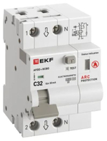 Устройство защиты от дугового пробоя  EKF afdd-rcbo-2-32C-30em-pro
