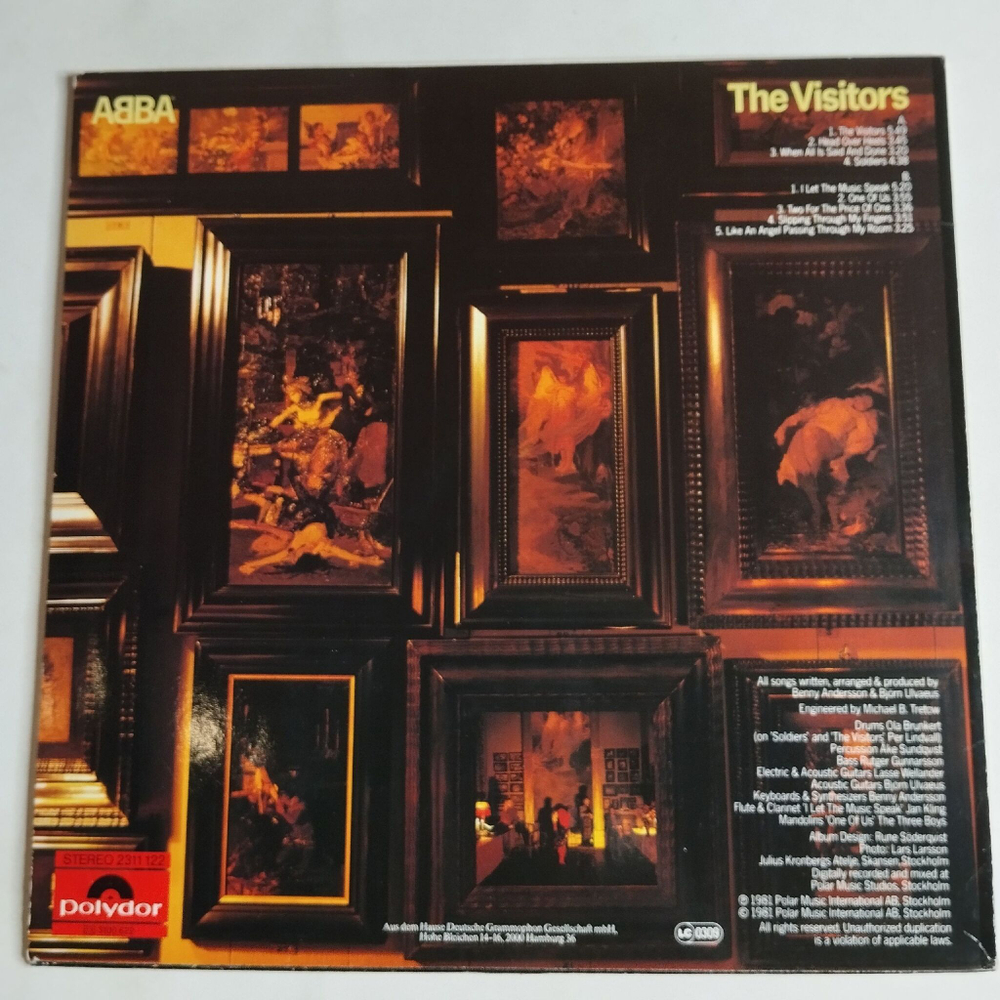 Винтажная виниловая пластинка LP ABBA The Visitors (Germany 1981) Two For The Price Of One