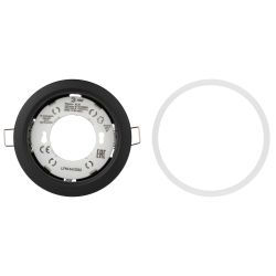 Светильник встраиваемый ЭРА KL35 SBK (к) под лампу GX53 черный матовый термокольцо в комплекте | Встраиваемые светильники Для ламп GX53