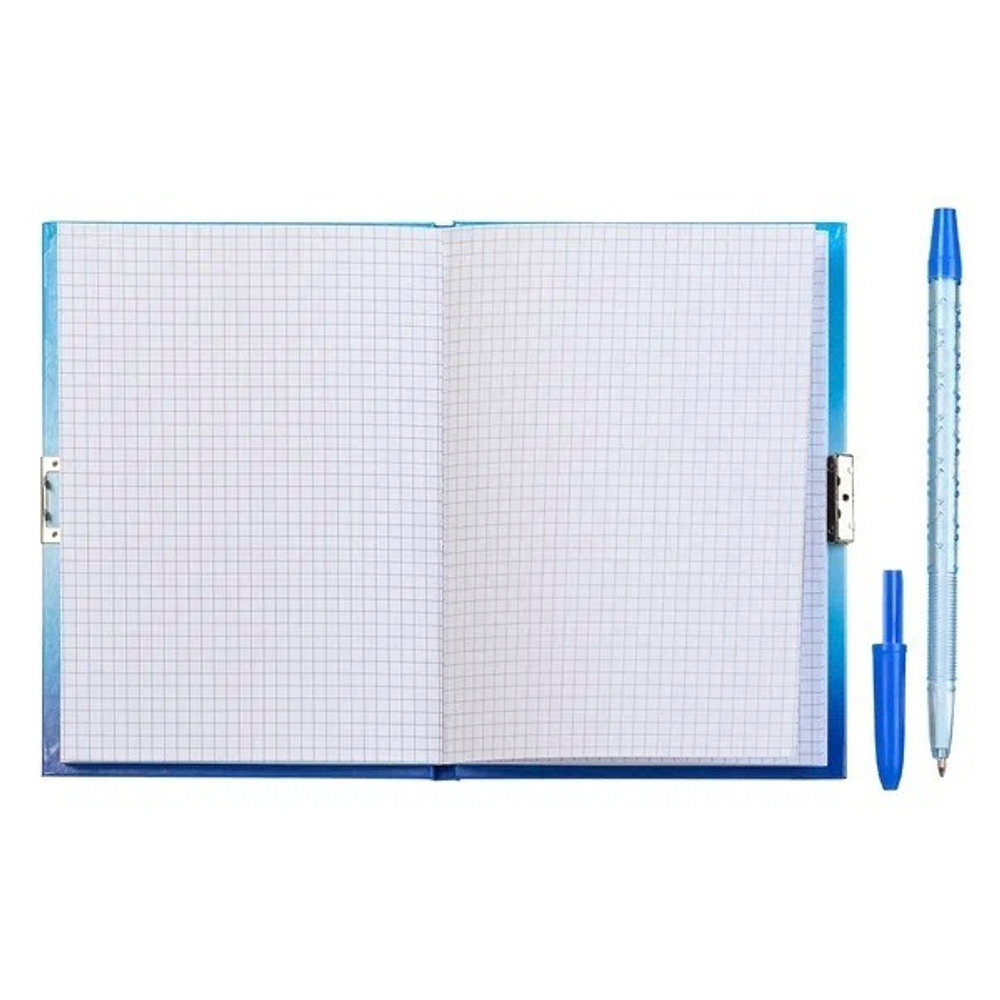 Блокнот детский Basir на замке, с ручкой, формат А6, серия "Кальмар", переплет 7БЦ, 14.7*11 см, 48 листов, ассорти