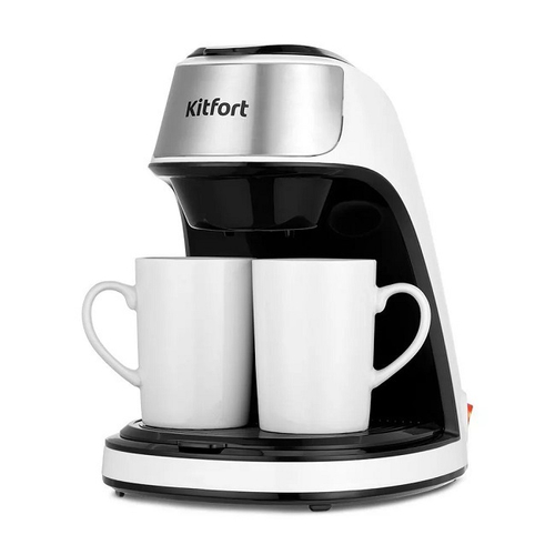 Кофеварка Kitfort КТ-7407, капельная, 2 порции, подсветка, пластик/металл