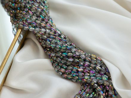 Нить бусин для украшений "Винтаж" 4-4,5мм (ювелирное стекло)