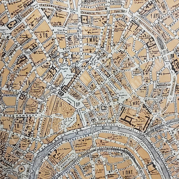 План Москвы. Бумага, литография с тоном. Издание Товарищества Брокар и Ко, 1914