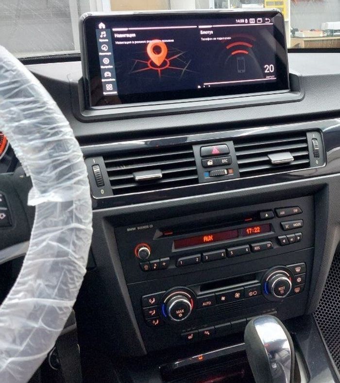 Магнитола для BMW 3-серия E90 2005-2012 (врезка по шаблону) - Parafar PF5273i6/128 монитор 10.25" на Android 13, Быстрая, CarPlay, 4G SIM-слот, джойстик iDrive в комплекте