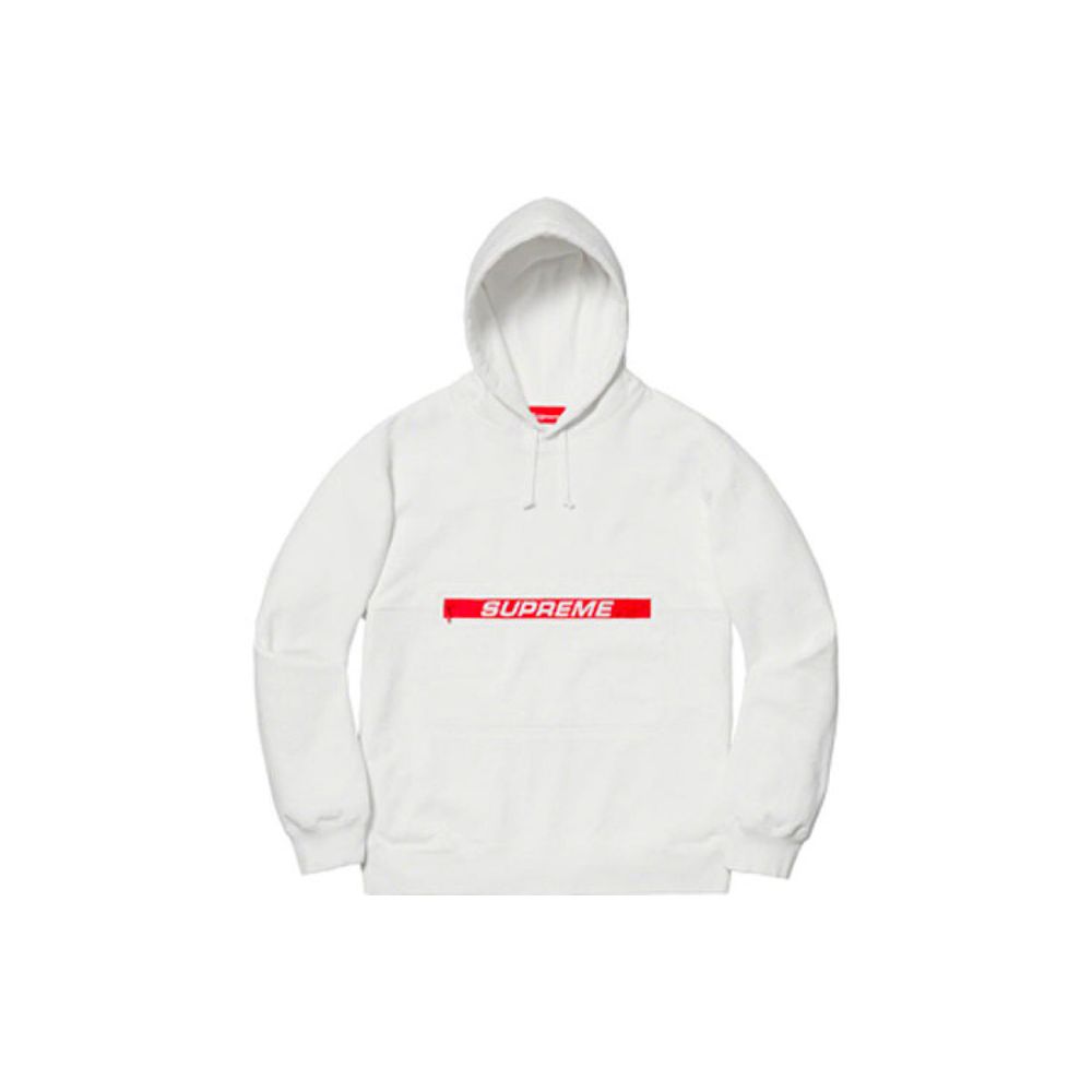 Supreme SS19 Zip Pouch Hooded Sweatshirt White Logo