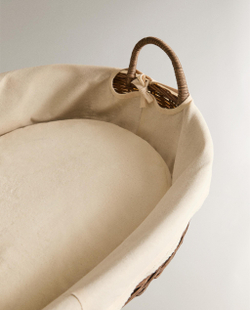 Zara Home Корзина из ротанга, цвет коричневый, 74 см