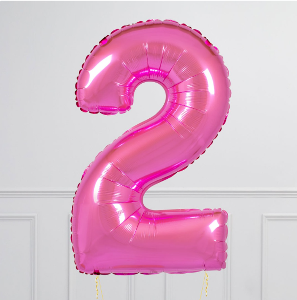 FM Шар 40" / 102 см "Цифра 2" фуксия фуше (БГ-60)  Изображение2