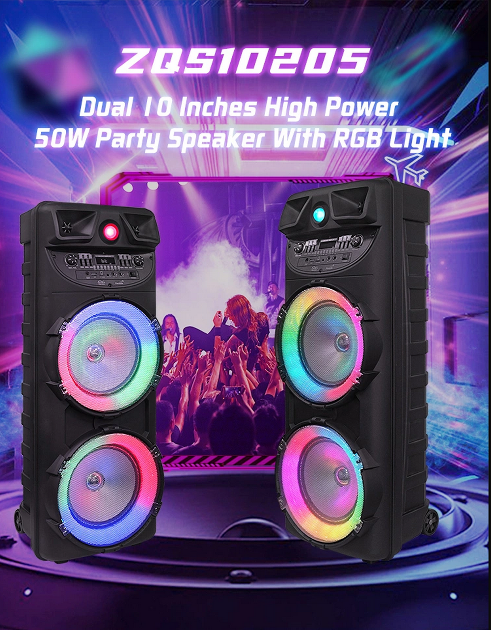 Напольная колонка Sing-e ZQS-10205 (10"40W/6A+бесп.микрофон)