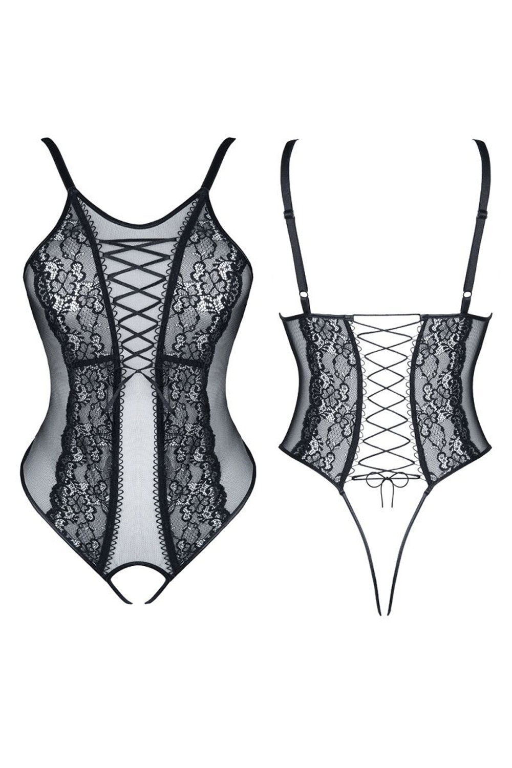 Боди с доступом и шнуровкой Margot (Размер: M) (Цвет: черный)