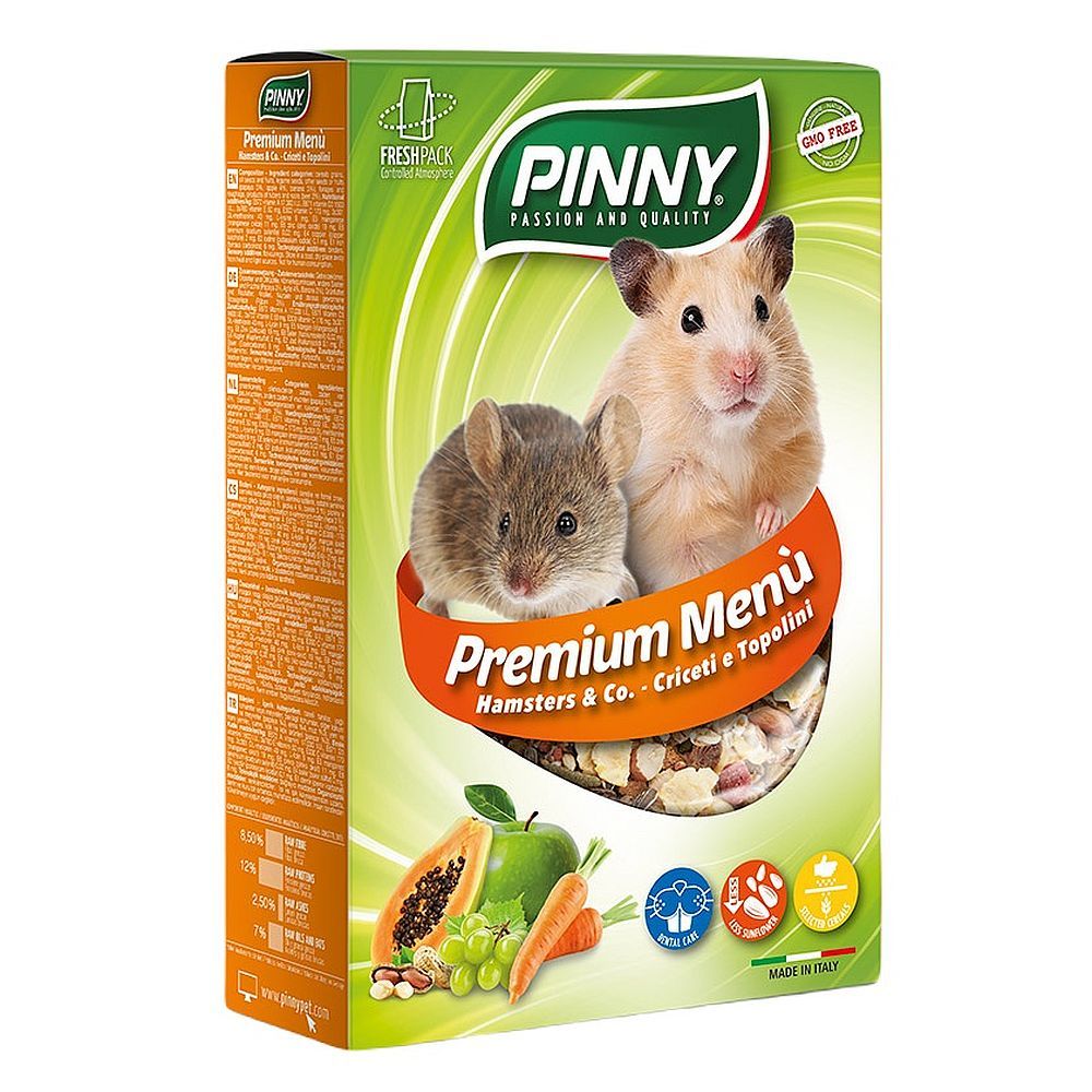 Зерносмесь для хомяков и мышей PINNY Premium Menu Hamster с фруктами, коробка 300 г