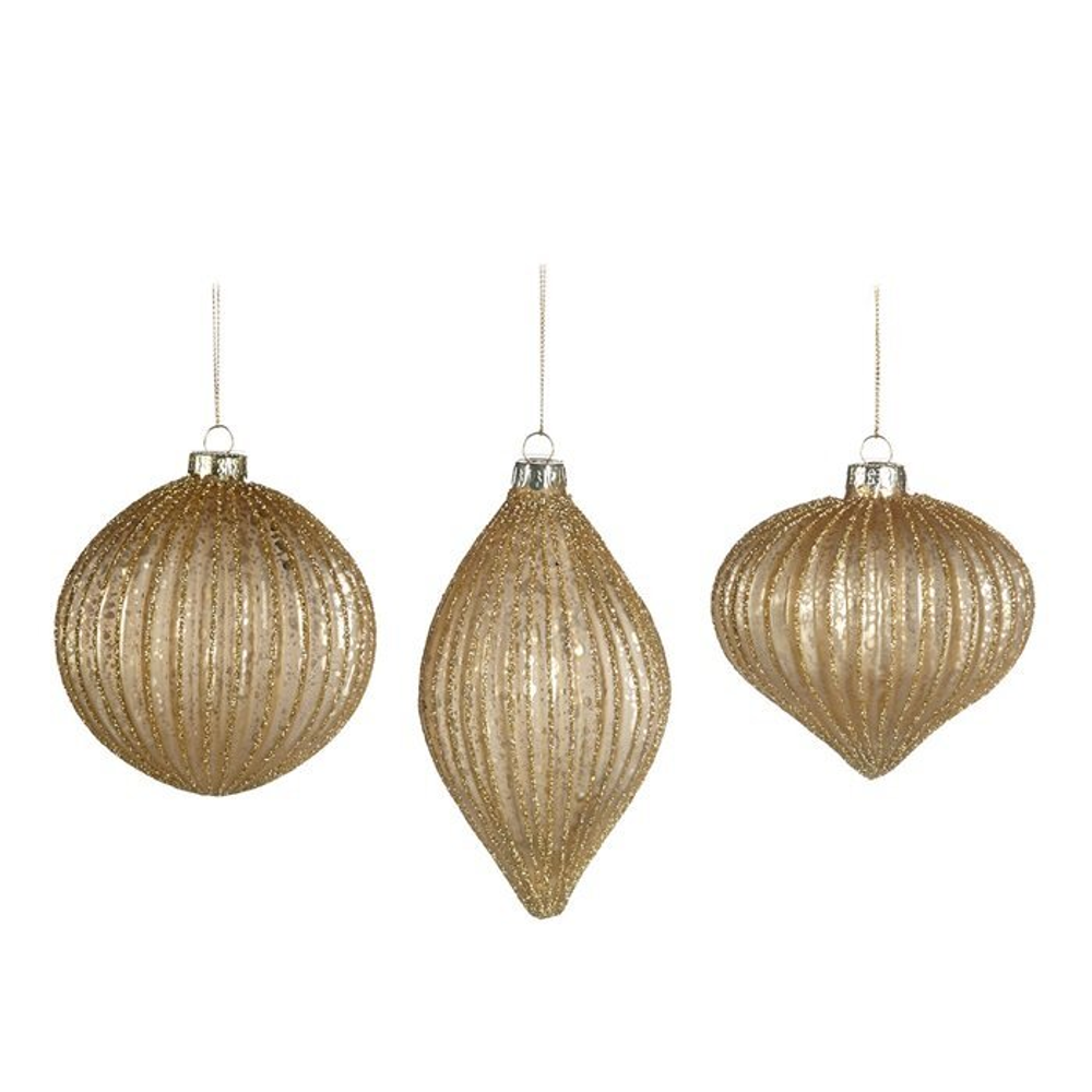 Шар 10см Goodwill 3D Ribb Ball золотой в ассортименте