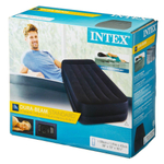 INTEX Кровать надувная флок Твин, 99х191х42см, с высоким подголовником, встр.электронасос, 64122NP