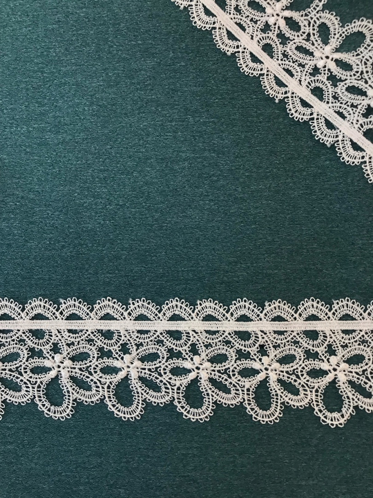 тесьма плетеная, белая, 5,0см, ромашки AF1232