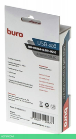 USB-хаб Buro BU-HUB4-0.5R-U2.0 черный