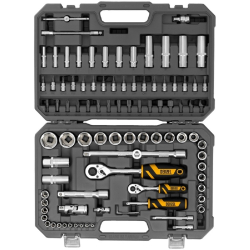 Набор инструментов, 1/2", 1/4", CrV, S2, пластиковый кейс, 94 предмета// Denzel [15813]