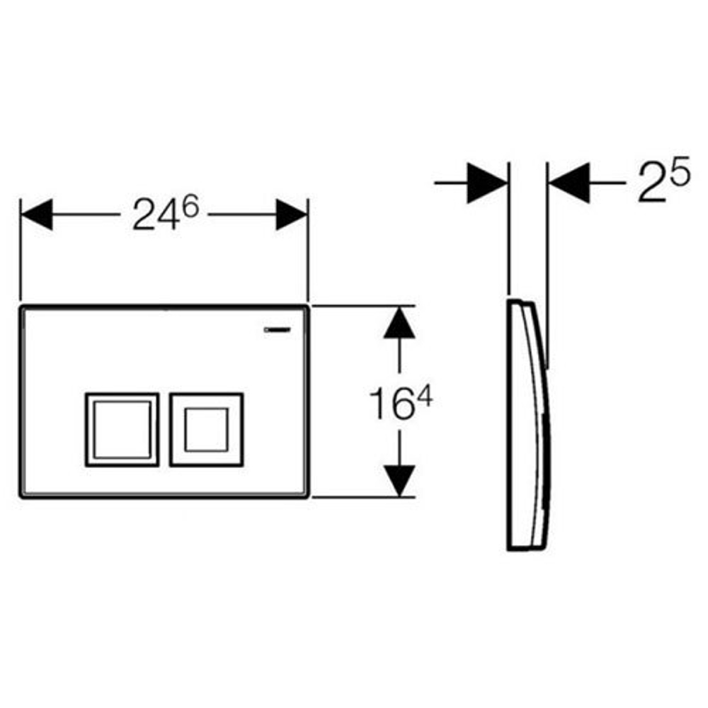 Кнопка слива GEBERIT Delta50 115.135.21.1 хром схема