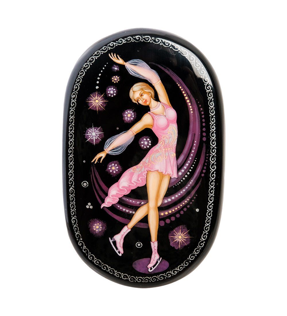 Народные промыслы ШК-30/ 95-D Шкатулка «Фигуристка» исп. Мисин