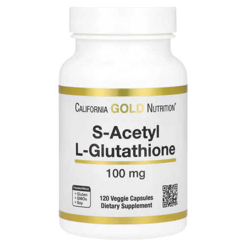 California Gold Nutrition, S-ацетил-L-глутатион, 100 мг, 120 растительных капсул