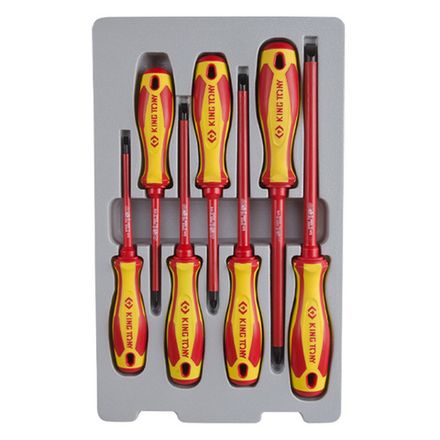 Цена на KING TONY (30617MR) Набор диэлектрических отверток (PH, SL) 7 предметов