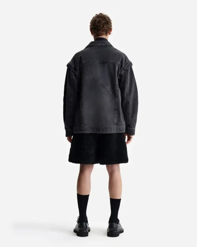 Куртка-трансформер из серого денима