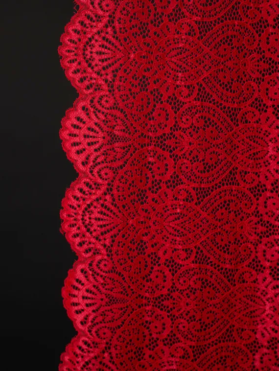 03-251 Кружево эластичное 23 см, красный 100