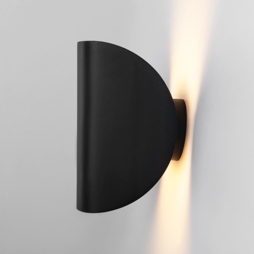 Уличный настенный светодиодный светильник Taco чёрный IP54 1632 TECHNO LED