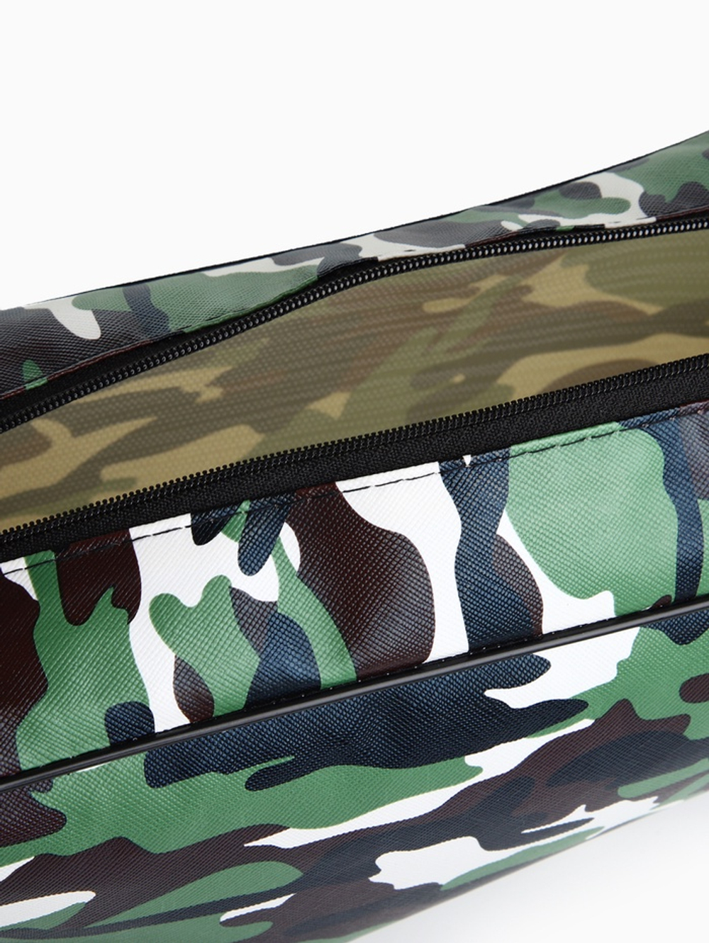 Косметичка на молнии мужская, с ручкой, с принтом, с сеткой, камуфляж/зелёная