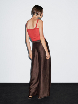 Massimo Dutti Широкие брюки, коричневый