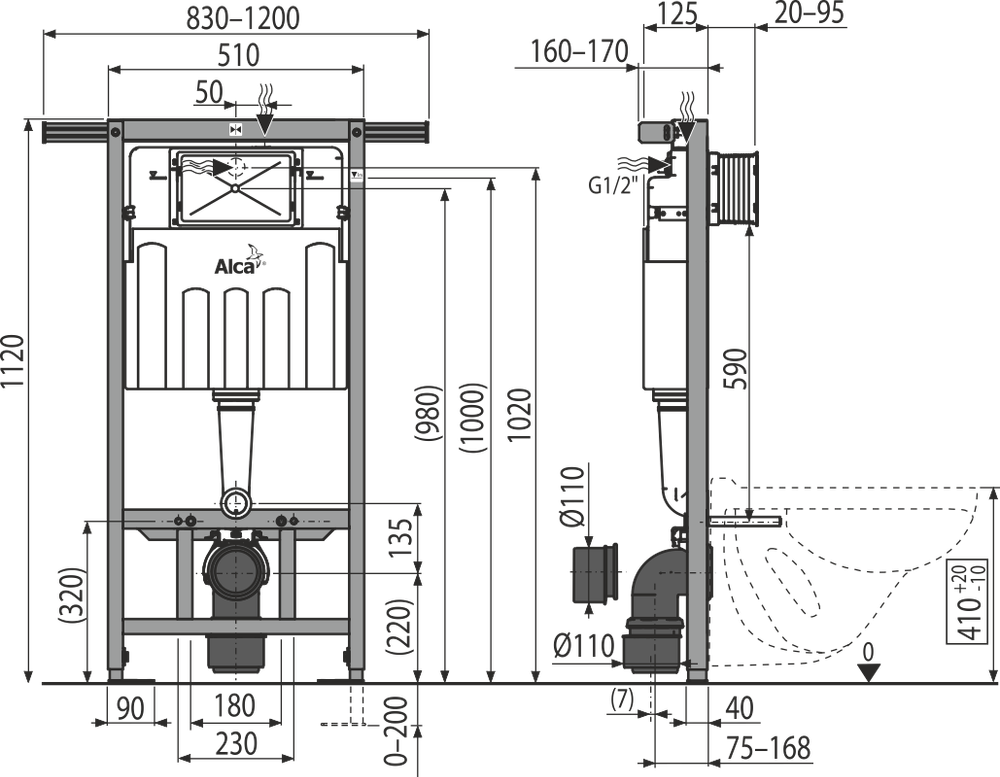 Скрытая система AM102/1120 Jádroмodul инсталляции для сухой установки – при реконструкции ванных комнат в панельных домах