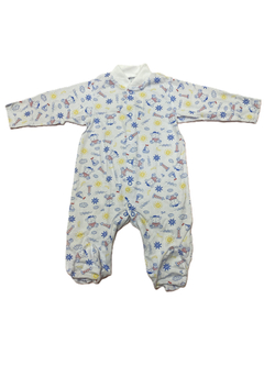 Комбинезон с закрытой ножкой на кнопках из кулирки (100% хлопок) с антицарапками и швами наружу на рост 62 см