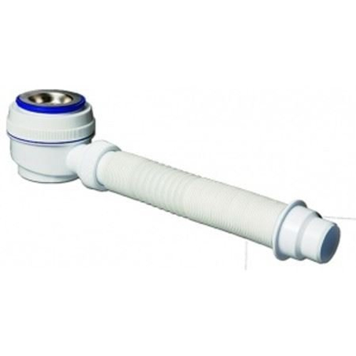 Сифон для душевого поддона с нержавеющей чашкой д. 70 мм и гибкой трубой 600 мм (11/2"-40/50)