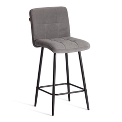Полубарный стул  Medeo/Медео велюр, серый, 29, 42х56х102 см