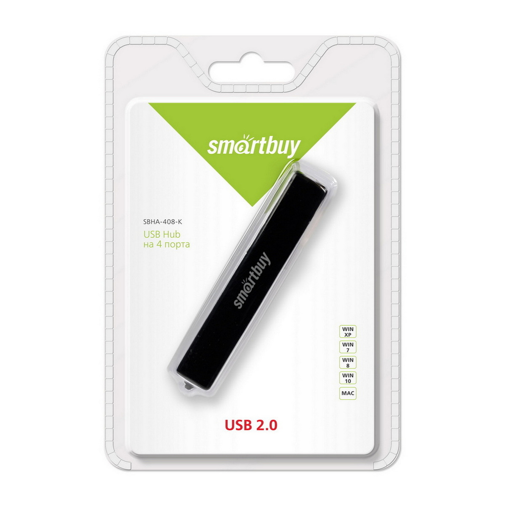 Картридер USB - Xaб SmartBuy SBHA-408 -4 порта