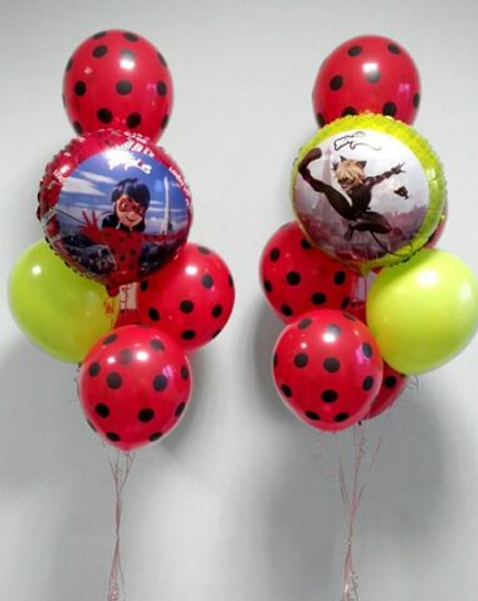 Композиция из шаров "Леди Баг и Суперкот"