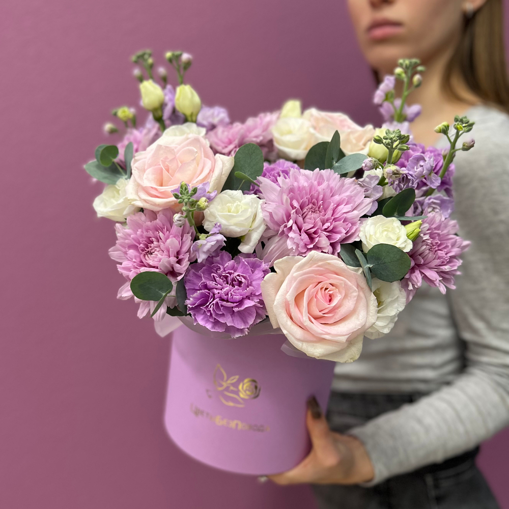 Коробка цветов "Лавандовая гармония" #19