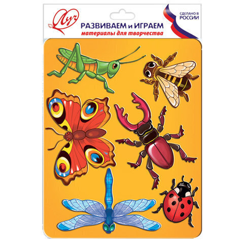 Трафарет 16.5*20.5см "Насекомые" пластик е/п И