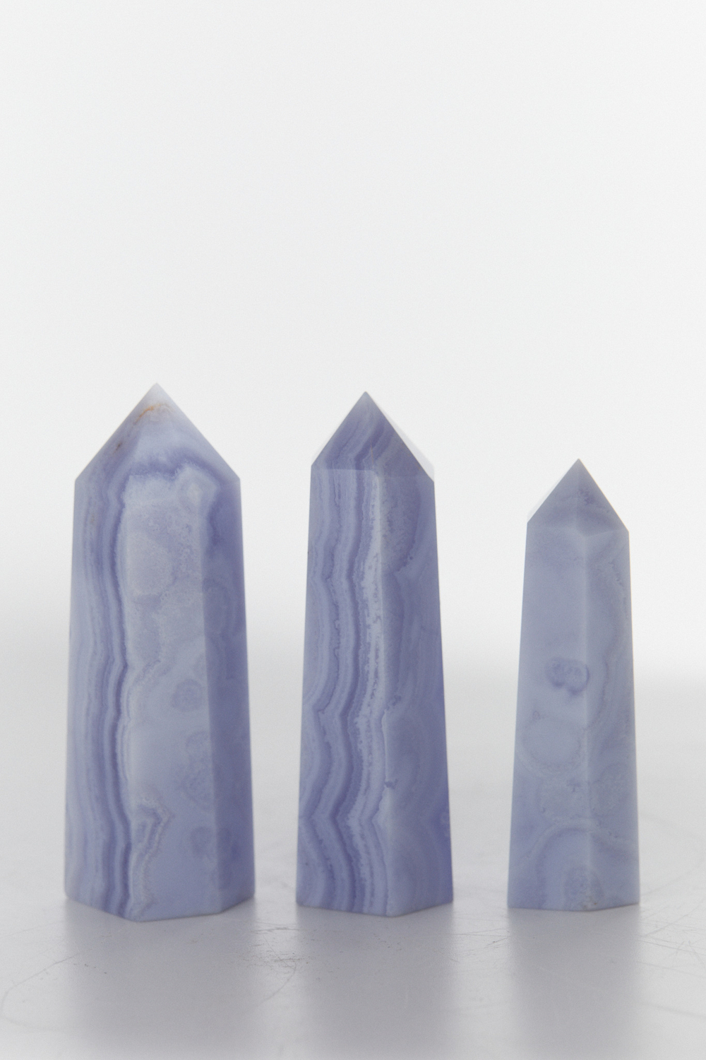 Голубой кружевной агат призма