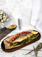 Поднос деревянный овальный