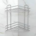 Полка угловая 2-ярусная 21*21*30,5см "Basic", хром