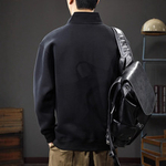 Толстовка с полуоткрытым воротником-стойка на трёх пуговицах,осенняя