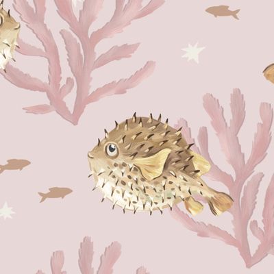 Ёжики-балдёжики на розовом фоне