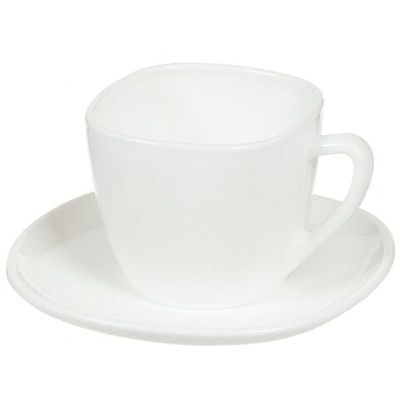 Набор чайный стеклокерам, 12 пр, 6 перс, Daniks, Белый  Квадро, FKFB-210