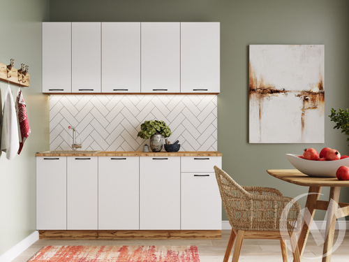 Кухня Лилиан ЛДСП (вотан/белый) 1;8м 26мм